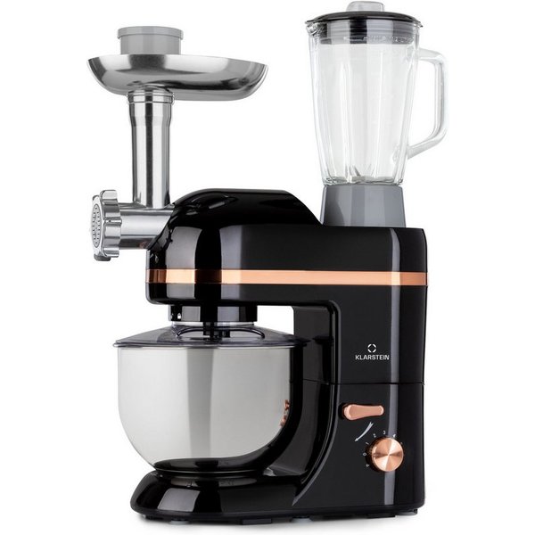 Klarstein Küchenmaschine, 1800 W, 5 l Schüssel, Knetmaschine Teigmaschine Teigknetmaschine Rührmaschine Fleischwolf