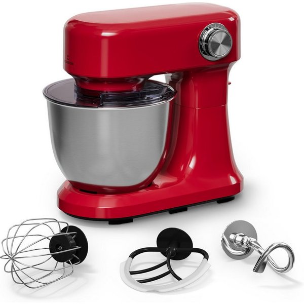 Klarstein Küchenmaschine, 1500 W, 5 l Schüssel, Kompakt Küche maschine 5 L 12 Stufe Pulsfunktion 1500 W Rot