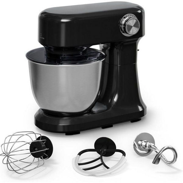 Klarstein Küchenmaschine, 1500 W, 5 l Schüssel, Kompakt Küche maschine 5 L 12 Stufe Pulsfunktion 1500 W Schwarz