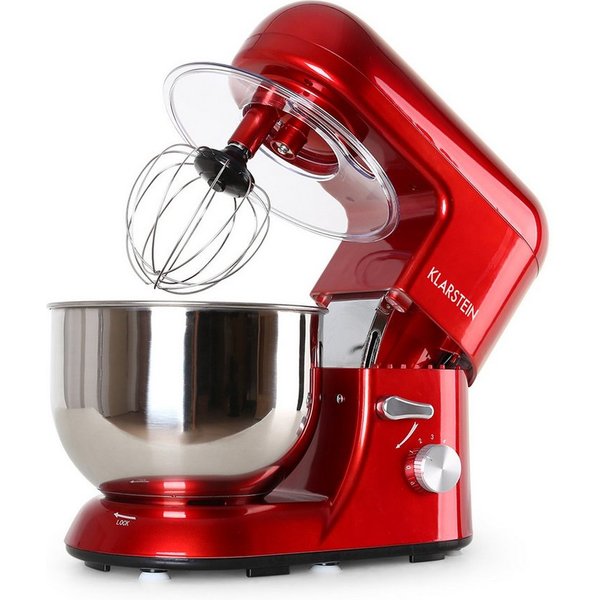 Klarstein Küchenmaschine Bella Küchenmaschine 1800W 2,7 PS 5L Edelstahl 6 Stufen Planeten, 1800 W, 5.2 l Schüssel, Knetmaschine Teigmaschine Teigknetmaschine Rü