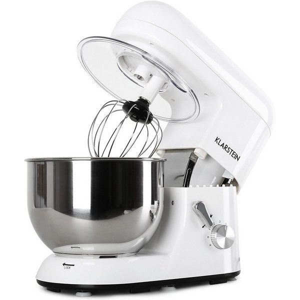 Klarstein Küchenmaschine, 1800 W, 5.2 l Schüssel, Knetmaschine Teigmaschine Teigknetmaschine Rührmaschine Standmixer