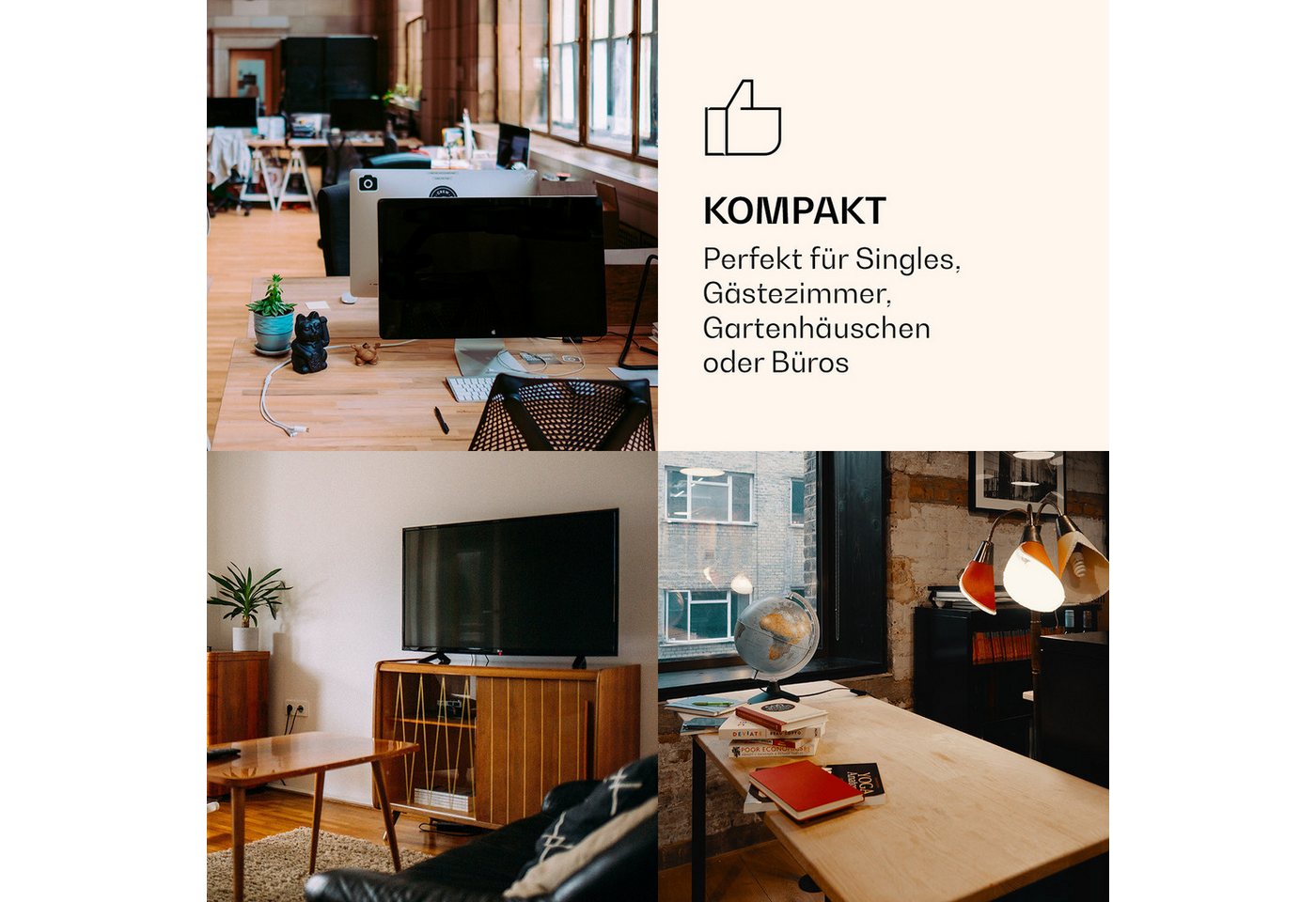 Klarstein Kühl-/Gefrierkombination 10045807, 84.5 cm hoch, 45 cm breit, Bier Hausbar Getränkekühlschrank Hotel Mini Fridge – Bild 4 von 5