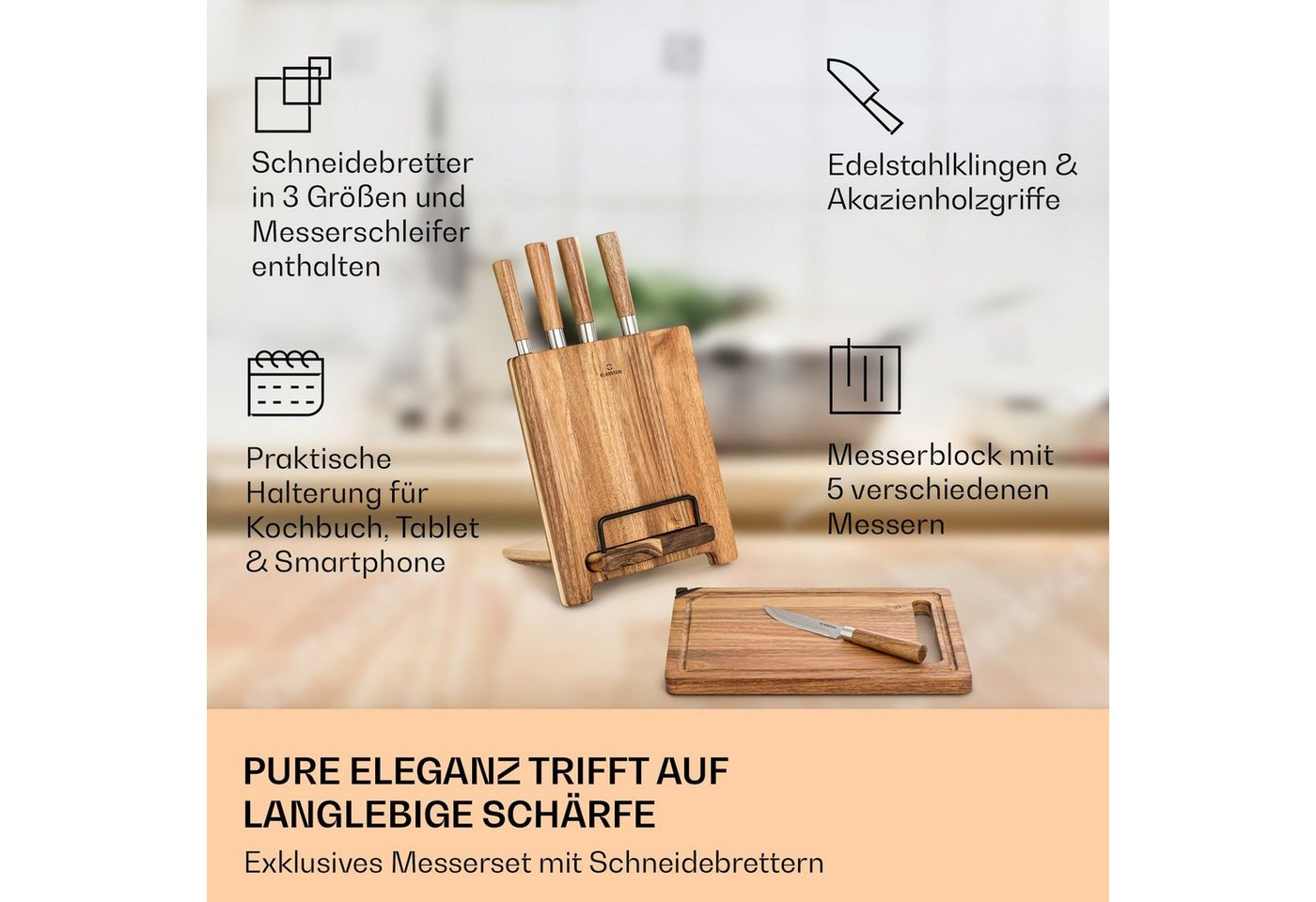 Klarstein Messer-Set Komaki (8-tlg) – Bild 3 von 5