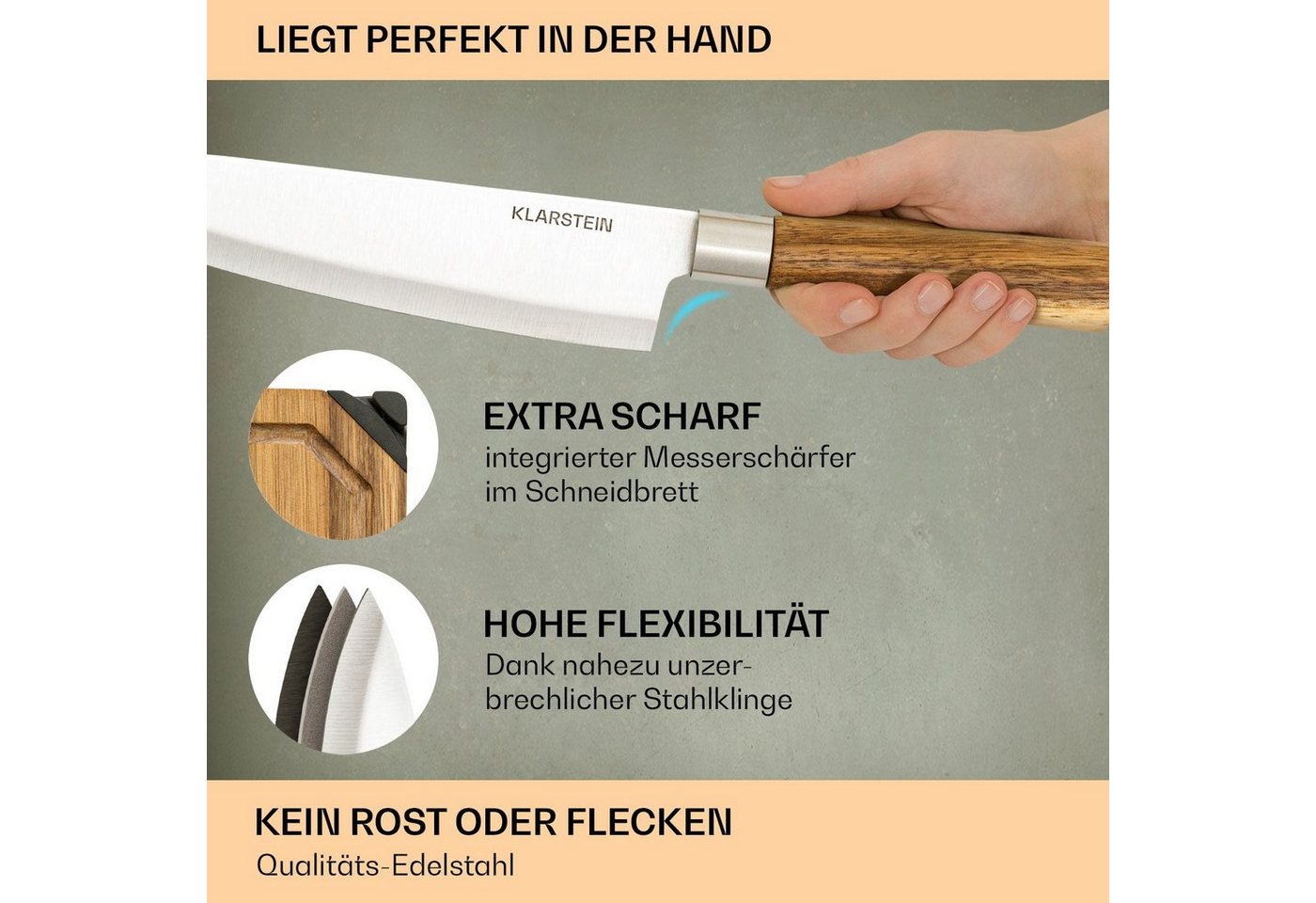 Klarstein Messer-Set Komaki (8-tlg) – Bild 5 von 5