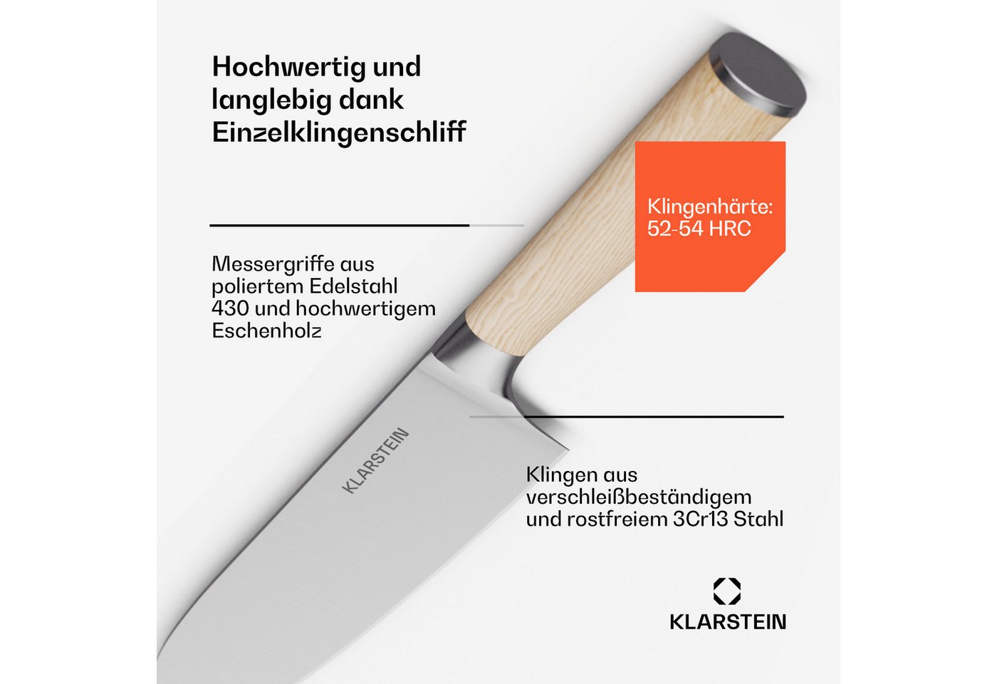 Klarstein Messer-Set Shibui Sushi (15-tlg), Sushi-Messer-Set 15 Teilig jJpanischem Gemüsemesser – Bild 5 von 5