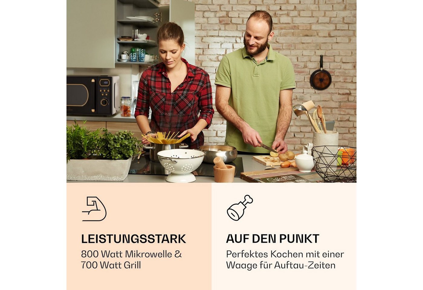 Klarstein Mikrowelle Julieta, Mikrowelle, Grill, 20 l – Bild 3 von 5