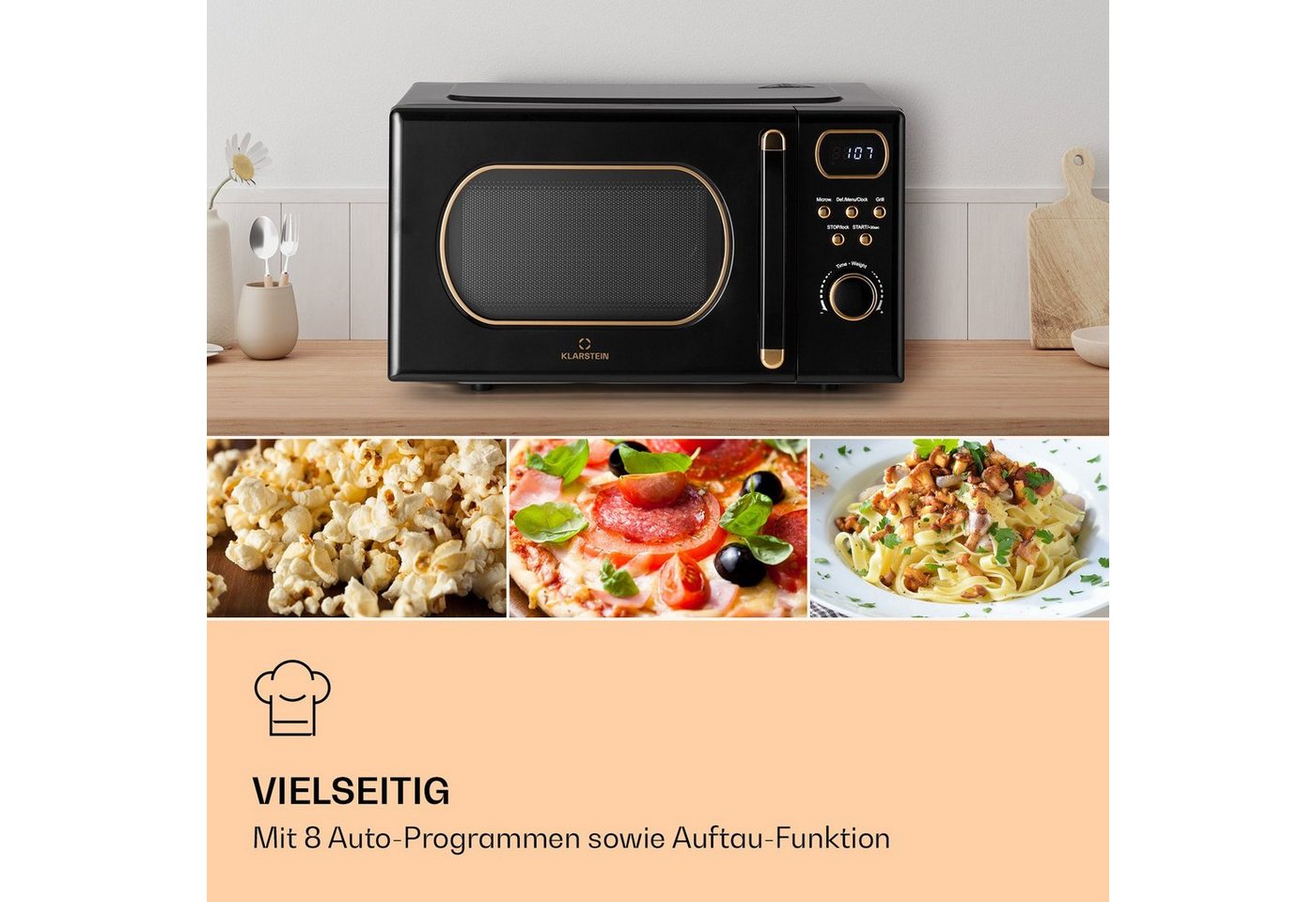 Klarstein Mikrowelle Julieta, Mikrowelle, Grill, 20 l – Bild 4 von 5