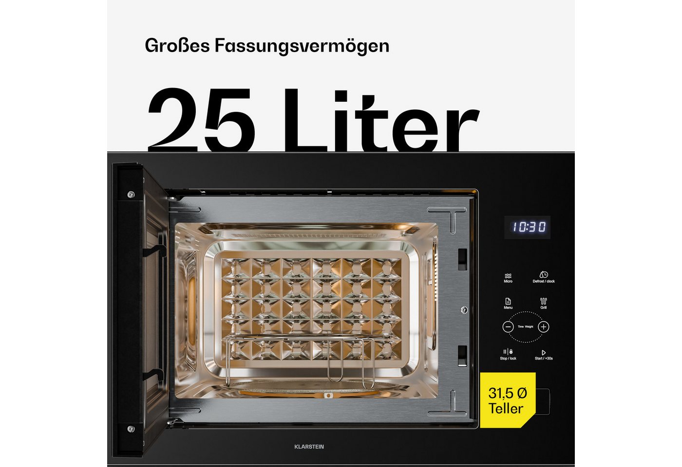 Klarstein Mikrowelle Velaire, Mikrowelle, Grill, 25 l, Wein Flaschenkühlschrank Weintemperierschrank Weinschrank Kühlschrank – Bild 5 von 5