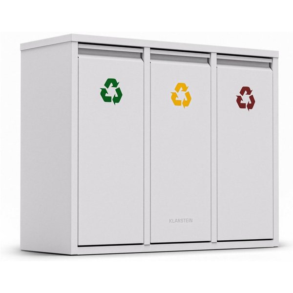 Klarstein Mülleimer Ordnungshüter 3, Mülleimer 3 Fach Treteimer Trash Bin Schwarz
