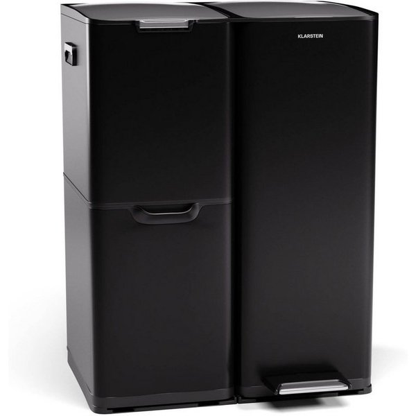 Klarstein Mülltrennsystem Tiyo, Mülleimer 3 Fach Treteimer Trash Bin 60L