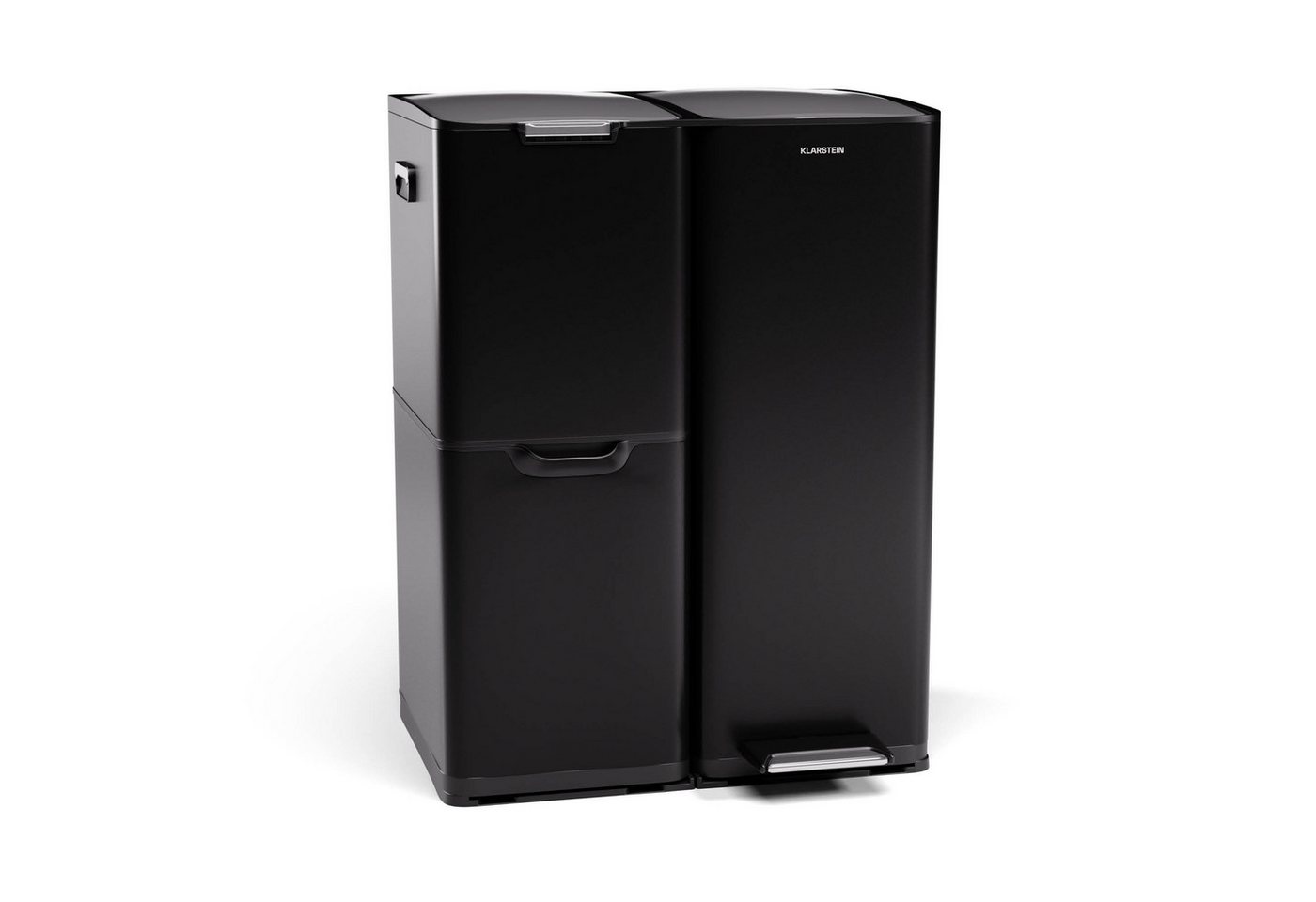Klarstein Mülltrennsystem Tiyo, Mülleimer 3 Fach Treteimer Trash Bin 60L – Bild 2 von 5