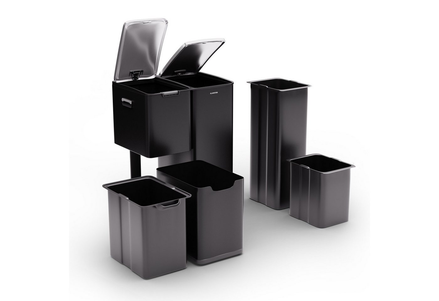 Klarstein Mülltrennsystem Tiyo, Mülleimer 3 Fach Treteimer Trash Bin 60L – Bild 5 von 5