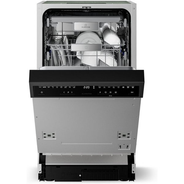 Klarstein Standgeschirrspüler Velaire teilintegriert Geschirrspüler 45 cm 9 Programme 42 dB AquaStop 10047460, 9 l, Spülmaschine Geschirrspülmaschine teilintegr