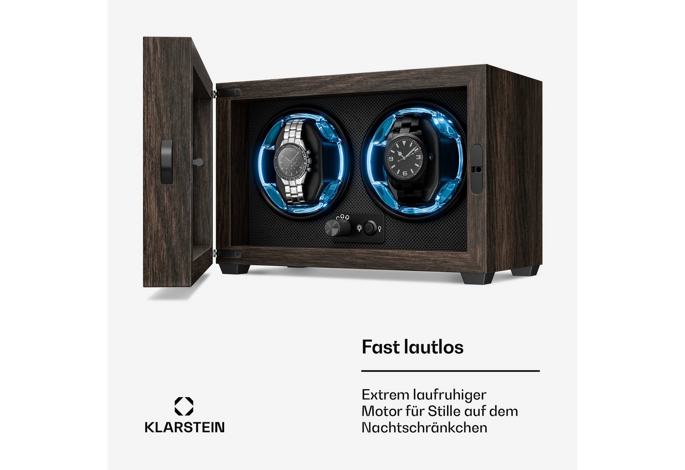 Klarstein Uhrenbeweger Brienz 2, Uhrenboxen Uhrenkasten Uhrenbeweger 2 Uhr – Bild 4 von 5