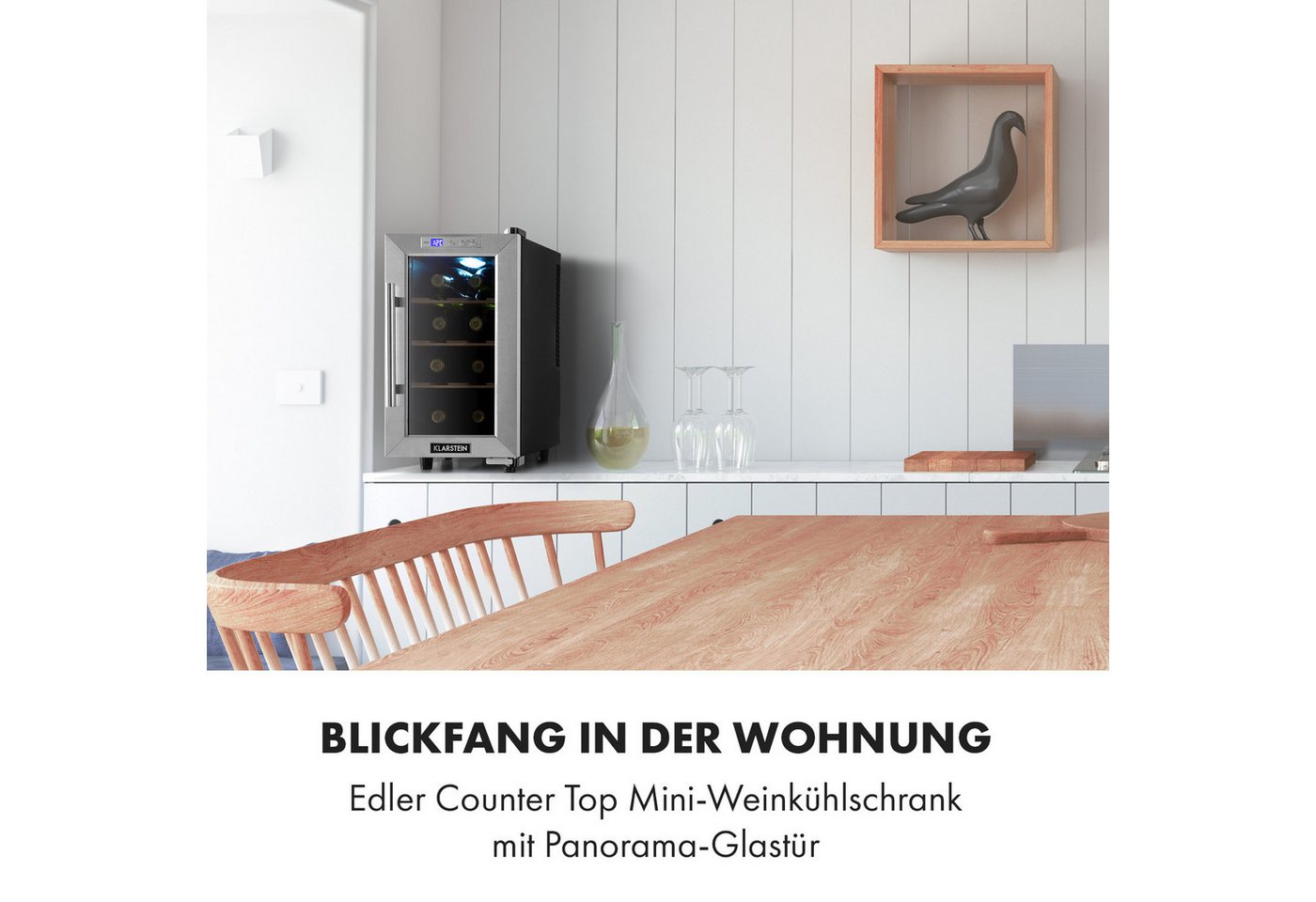 Klarstein Weinkühlschrank Reserva 8 Uno, für 8 Standardflaschen á 0,75l – Bild 2 von 5