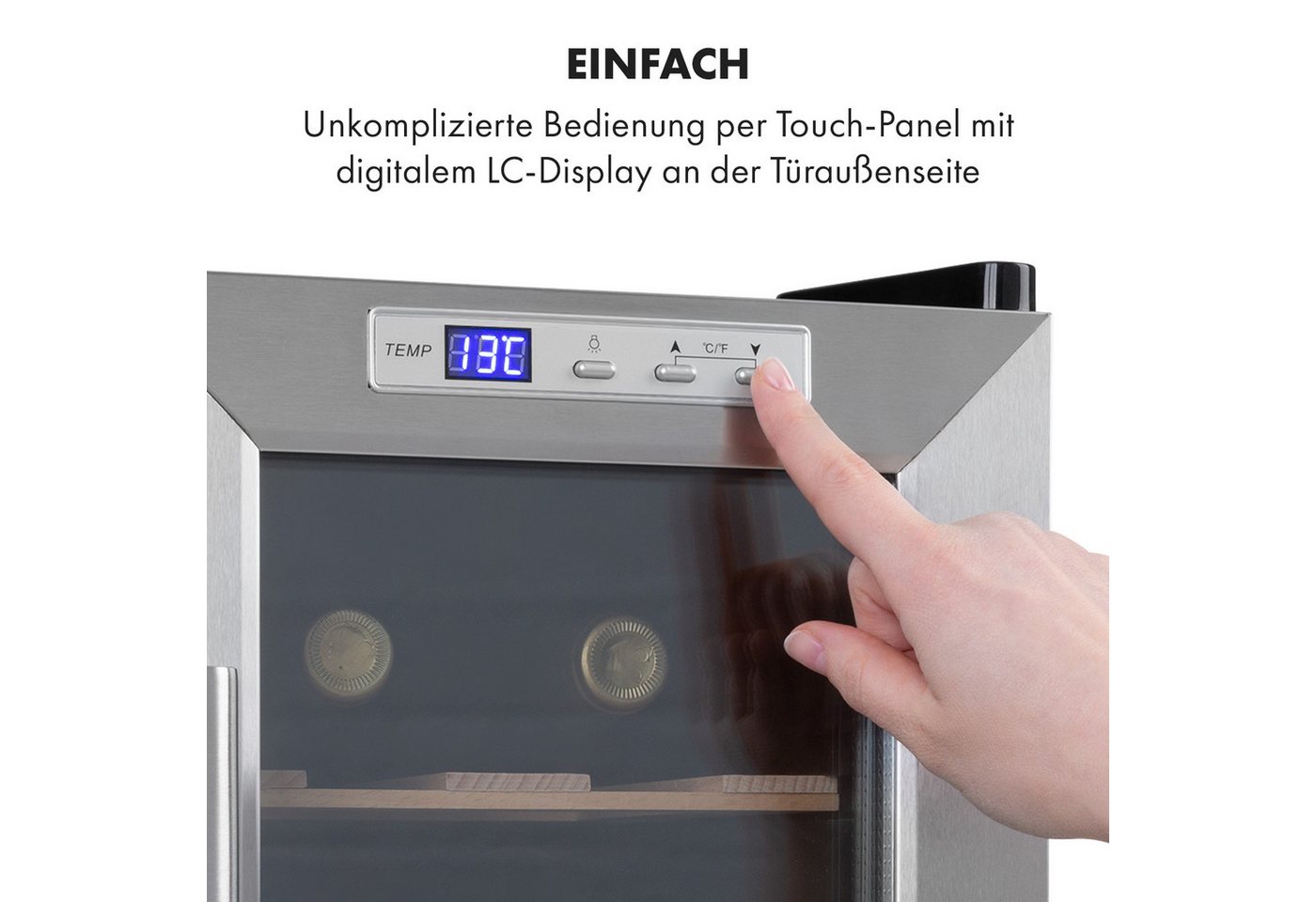Klarstein Weinkühlschrank Reserva 8 Uno, für 8 Standardflaschen á 0,75l – Bild 4 von 5