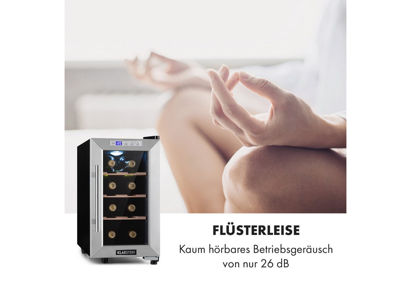 Klarstein Weinkühlschrank Reserva 8 Uno, für 8 Standardflaschen á 0,75l – Bild 5 von 5