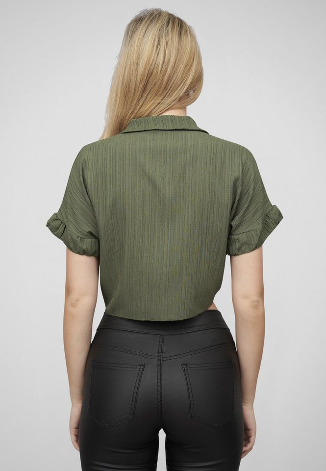CLOUD 5IVE Klassische Bluse CLOUD 5IVE Crop Bluse mit Knopfleiste und Knoten – Bild 5 von 5