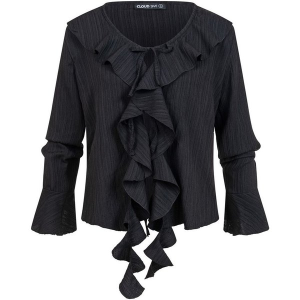 CLOUD 5IVE Klassische Bluse CLOUD 5IVE Long-sleeved Blouse Ruffled Front