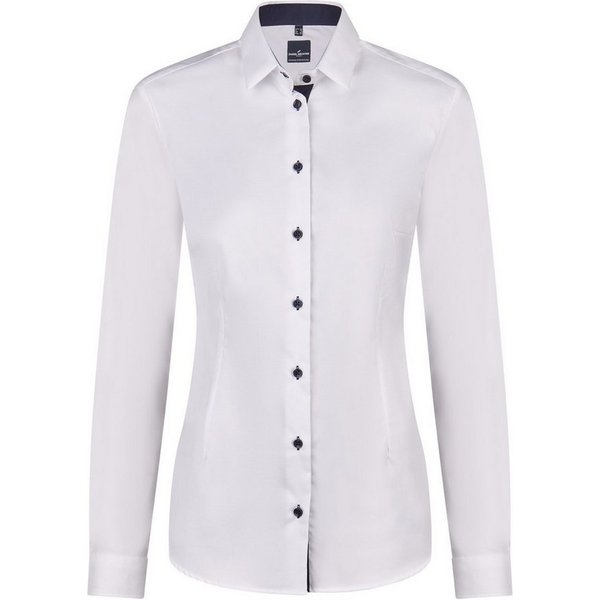 HECHTER PARIS Klassische Bluse HECHTER Paris ESSENTIALS Damen Bluse Kent Modern-Fit Weiß