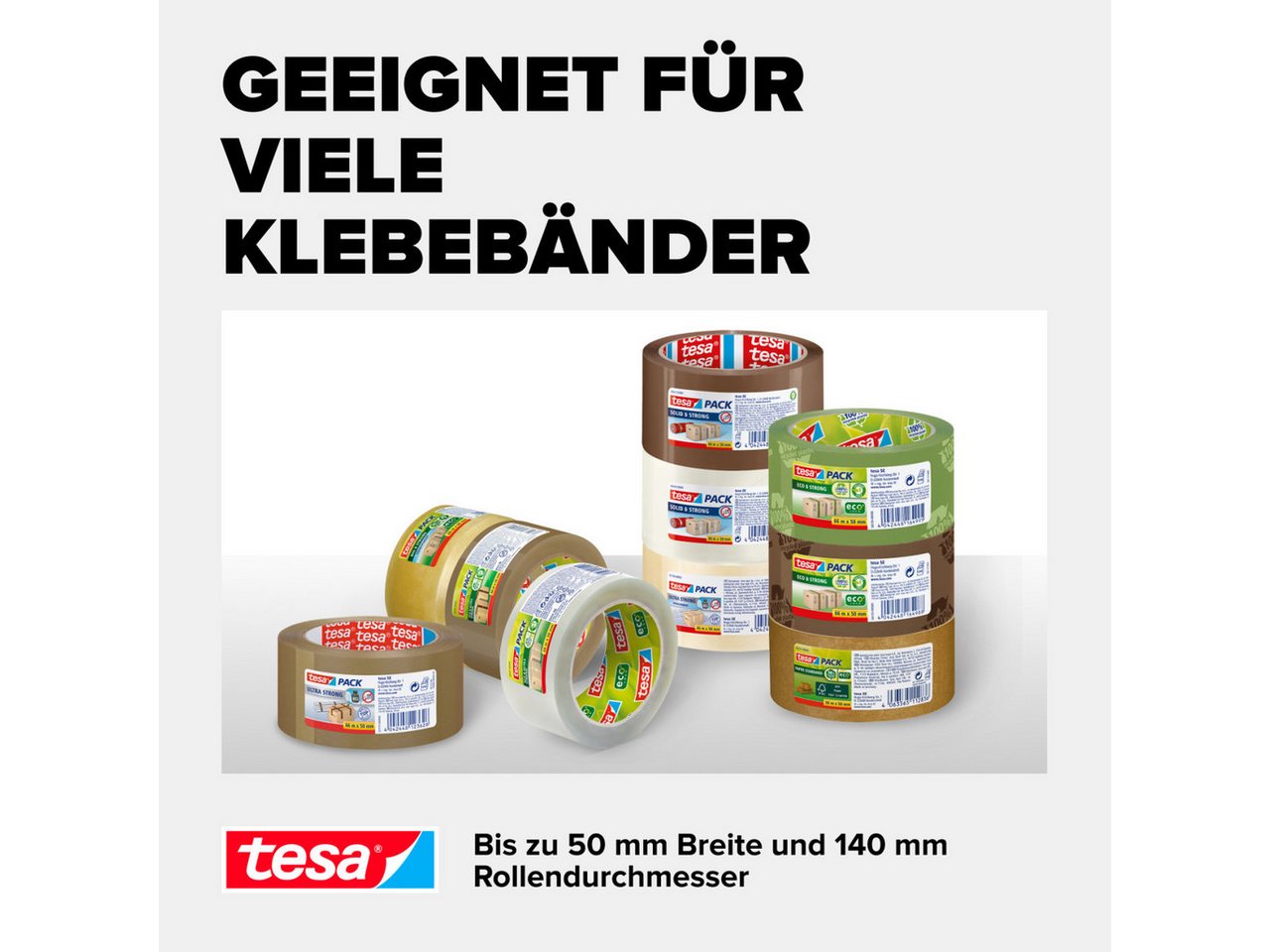 tesa Klebeband tesa Pack Strong 66 m x 50 mm, braun – Bild 4 von 5