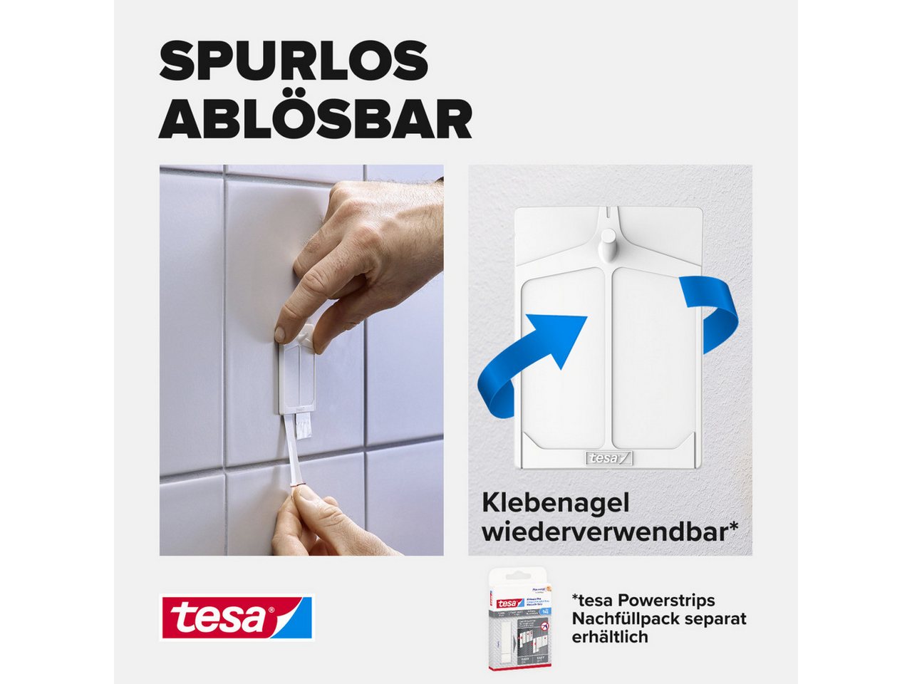 tesa Klebepad tesa Klebenagel Traglast 4 kg, 2 Stück – Bild 2 von 5