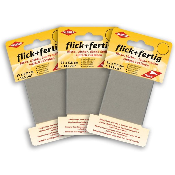 KLEIBER Aufkleber flick und fertig selbstklebendes Reparaturband aus Nylon 3er Set, (Set), selbstklebend