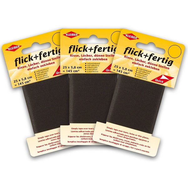 KLEIBER Aufkleber flick und fertig selbstklebendes Reparaturband aus Nylon 3er Set, (Set), selbstklebend