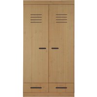 Kleiderschrank "Tobykids" 2 Türen, 2 SL, B100xT58xH190 cm, Kiefer geb./geölt