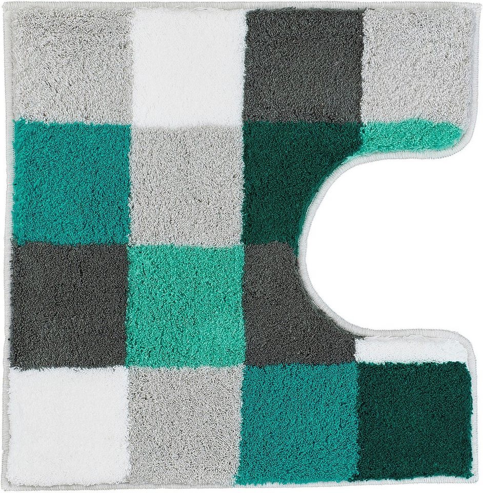 Kleine Wolke Badematte Caro, Badvorleger, Badezimmer Teppich, Höhe 25 mm, rutschhemmend beschichtet, fußbodenheizungsgeeignet, Kunstfaser, quadratisch, WC Vorle – Bild 2 von 4