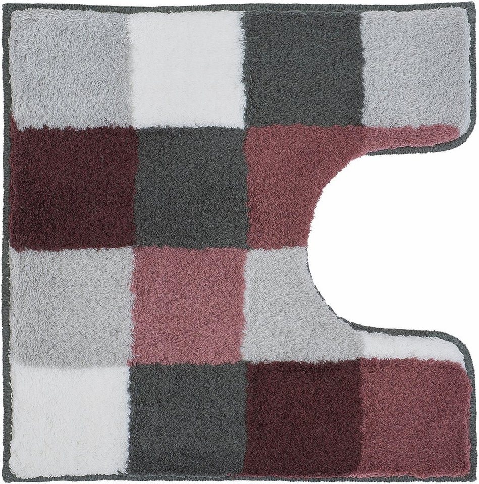 Kleine Wolke Badematte Caro, Badvorleger, Badezimmer Teppich, Höhe 25 mm, rutschhemmend beschichtet, fußbodenheizungsgeeignet, Kunstfaser, quadratisch, WC Vorle – Bild 2 von 4