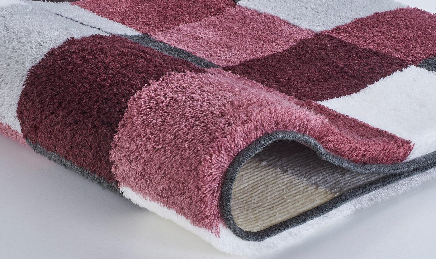 Kleine Wolke Badematte Caro, Badvorleger, Badezimmer Teppich, Höhe 25 mm, rutschhemmend beschichtet, fußbodenheizungsgeeignet, Kunstfaser, quadratisch, WC Vorle – Bild 3 von 4