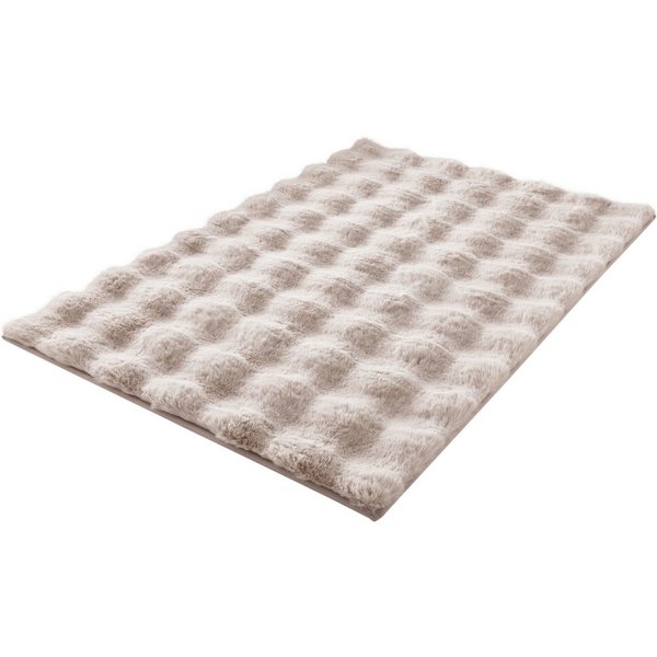 Kleine Wolke Badematte Cloud, Badvorleger, Badezimmer Teppich, Höhe 28 mm, rutschhemmend beschichtet, fußbodenheizungsgeeignet, Polyester, rechteckig, Badteppic