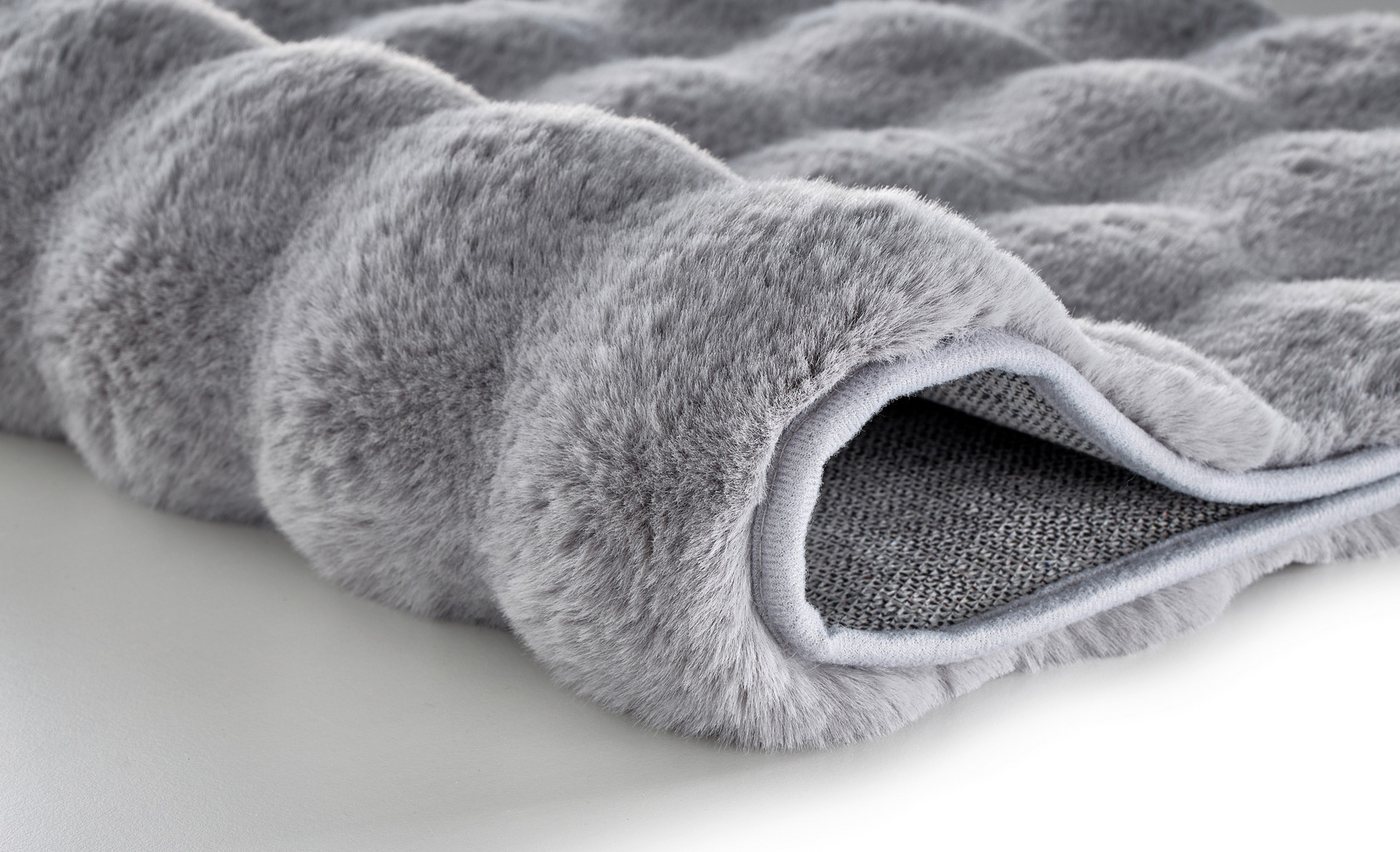 Kleine Wolke Badematte Cloud, Badvorleger, Badezimmer Teppich, Höhe 28 mm, rutschhemmend beschichtet, fußbodenheizungsgeeignet, Polyester, rechteckig, Badteppic – Bild 2 von 2