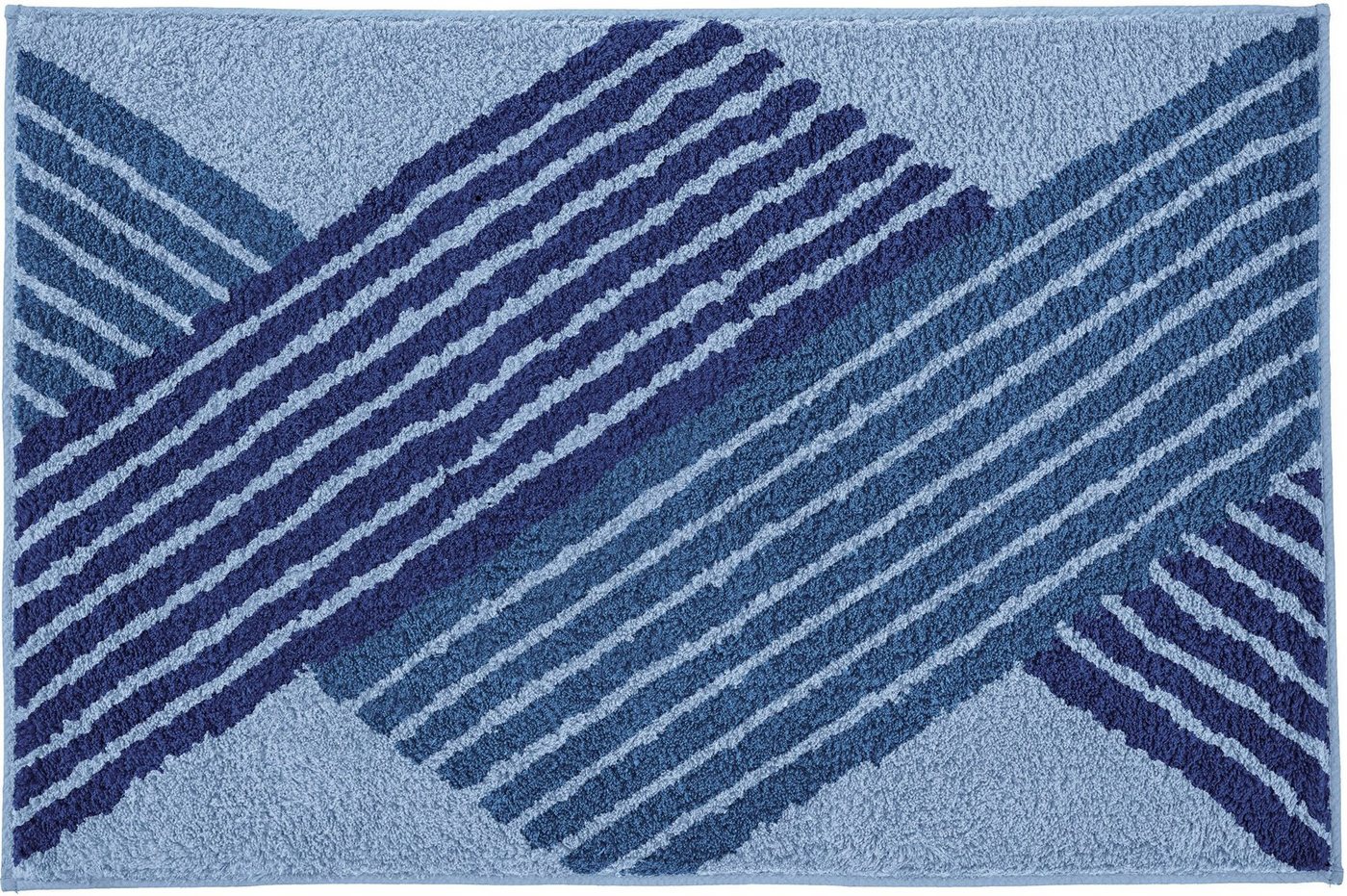 Kleine Wolke Badematte Cross, Höhe 20 mm, rutschhemmend beschichtet, fußbodenheizungsgeeignet, Polyacryl, rechteckig, Badteppich, modernes Design – Bild 3 von 5