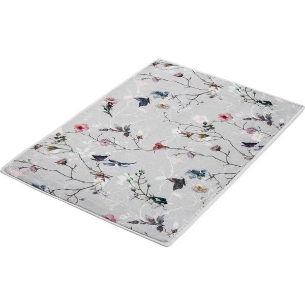 Kleine Wolke Badematte Flores, Badvorleger, Badezimmer Teppich, Höhe 5 mm, rutschhemmend beschichtet, fußbodenheizungsgeeignet, Polyester, rechteckig, romantisc