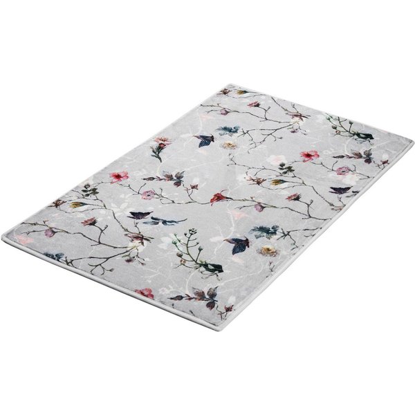 Kleine Wolke Badematte Flores, Badvorleger, Badezimmer Teppich, Höhe 5 mm, rutschhemmend beschichtet, fußbodenheizungsgeeignet, Polyester, rechteckig, romantisc