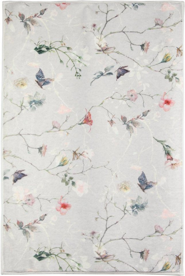 Kleine Wolke Badematte Flores, Badvorleger, Badezimmer Teppich, Höhe 5 mm, rutschhemmend beschichtet, fußbodenheizungsgeeignet, Polyester, rechteckig, romantisc – Bild 3 von 5