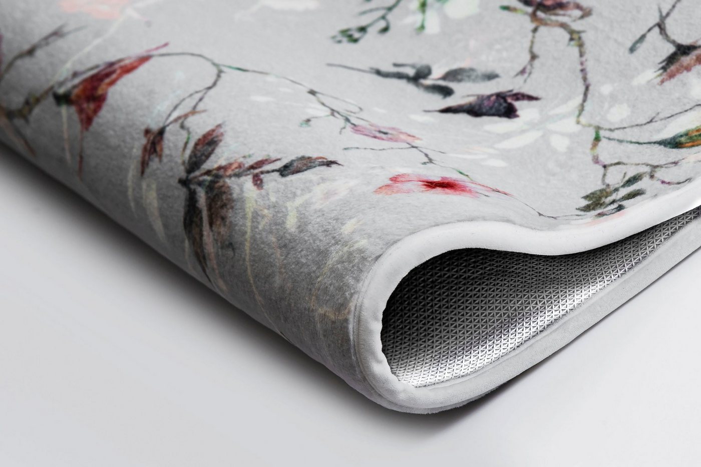 Kleine Wolke Badematte Flores, Badvorleger, Badezimmer Teppich, Höhe 5 mm, rutschhemmend beschichtet, fußbodenheizungsgeeignet, Polyester, rechteckig, romantisc – Bild 4 von 5