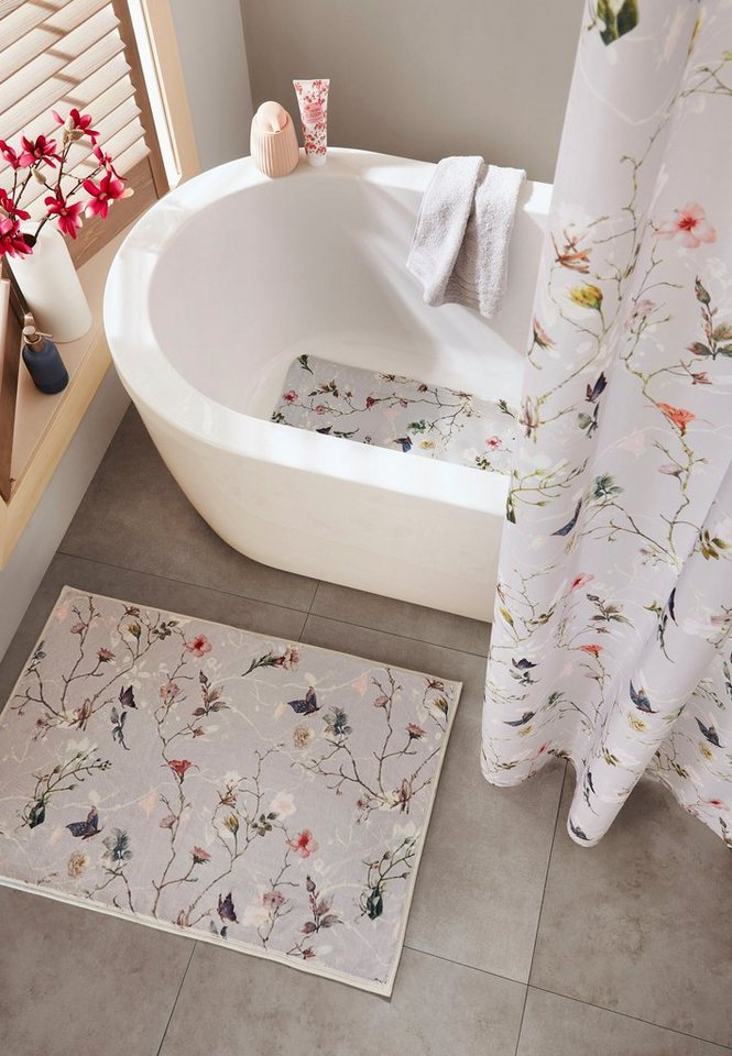 Kleine Wolke Badematte Flores, Badvorleger, Badezimmer Teppich, Höhe 5 mm, rutschhemmend beschichtet, fußbodenheizungsgeeignet, Polyester, rechteckig, romantisc – Bild 5 von 5