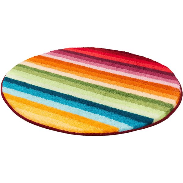 Kleine Wolke Badematte Funky, Badvorleger, Badezimmer Teppich, Höhe 15 mm, rutschhemmend beschichtet, fußbodenheizungsgeeignet, Kunstfaser, rund, Badteppich, mo