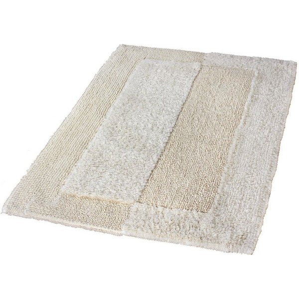Kleine Wolke Badematte Havanna, Badvorleger, Badezimmer Teppich, Höhe 16 mm, fußbodenheizungsgeeignet, Baumwolle, rechteckig, Badteppich, Uni Farben, Hoch-Tief 