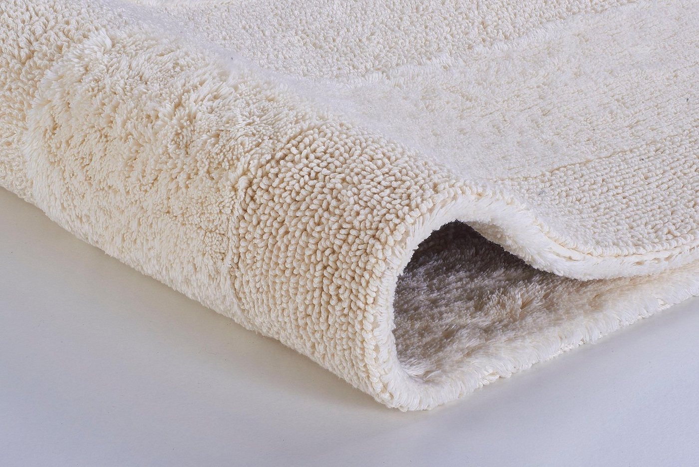 Kleine Wolke Badematte Havanna, Badvorleger, Badezimmer Teppich, Höhe 16 mm, fußbodenheizungsgeeignet, Baumwolle, rechteckig, Badteppich, Uni Farben, Hoch-Tief  – Bild 4 von 5