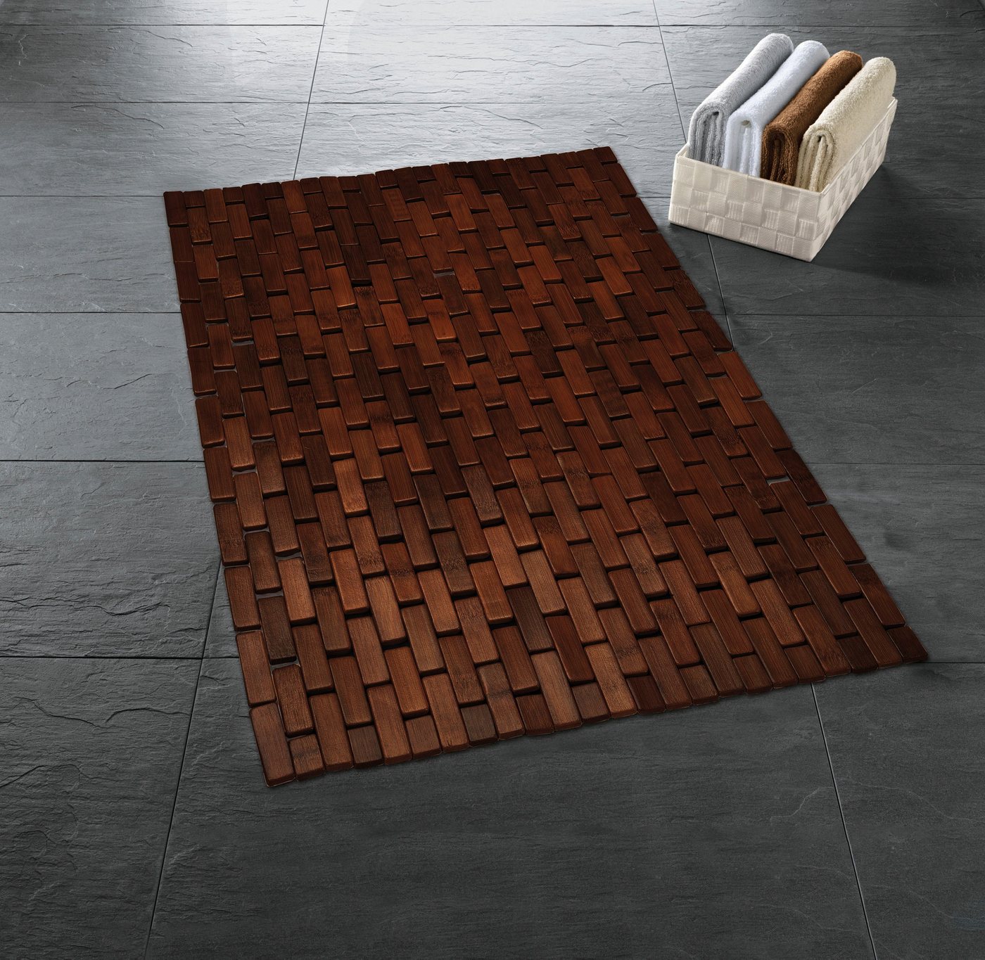 Kleine Wolke Badematte Palito, Badvorleger, Höhe 5 mm, Bambus, Holz, rechteckig, Holzmatte, 100% Bambus, 50x70 cm – Bild 2 von 5