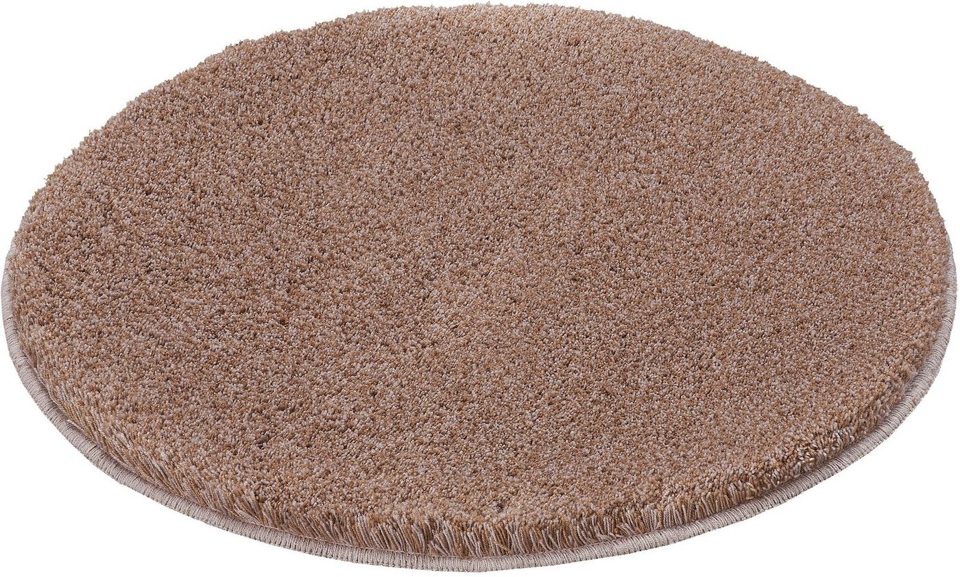 Kleine Wolke Badematte RELAX, Badvorleger, Badezimmer Teppich, Höhe 30 mm, rutschhemmend beschichtet, fußbodenheizungsgeeignet, Polyacryl, rund, Badteppich, mel – Bild 2 von 5