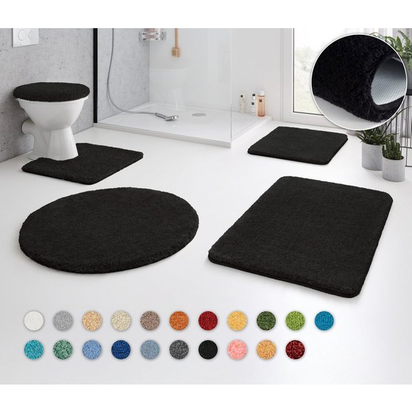 Kleine Wolke Badematte RELAX, Badvorleger, Badezimmer Teppich, Höhe 30 mm, rutschhemmend beschichtet, fußbodenheizungsgeeignet, Polyacryl, rechteckig, 2er-Set 5