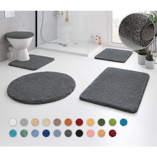 Kleine Wolke Badematte RELAX, Badvorleger, Badezimmer Teppich, Höhe 30 mm, rutschhemmend beschichtet, fußbodenheizungsgeeignet, Polyacryl, rechteckig, 2er-Set 5