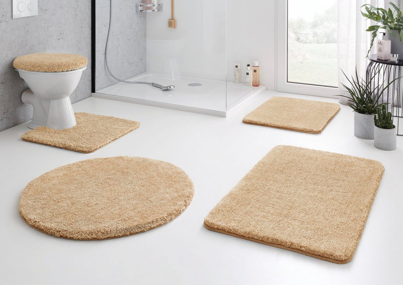 Kleine Wolke Badematte RELAX, Badvorleger, Badezimmer Teppich, Höhe 30 mm, rutschhemmend beschichtet, fußbodenheizungsgeeignet, Polyacryl, quadratisch, WC Vorle – Bild 5 von 5