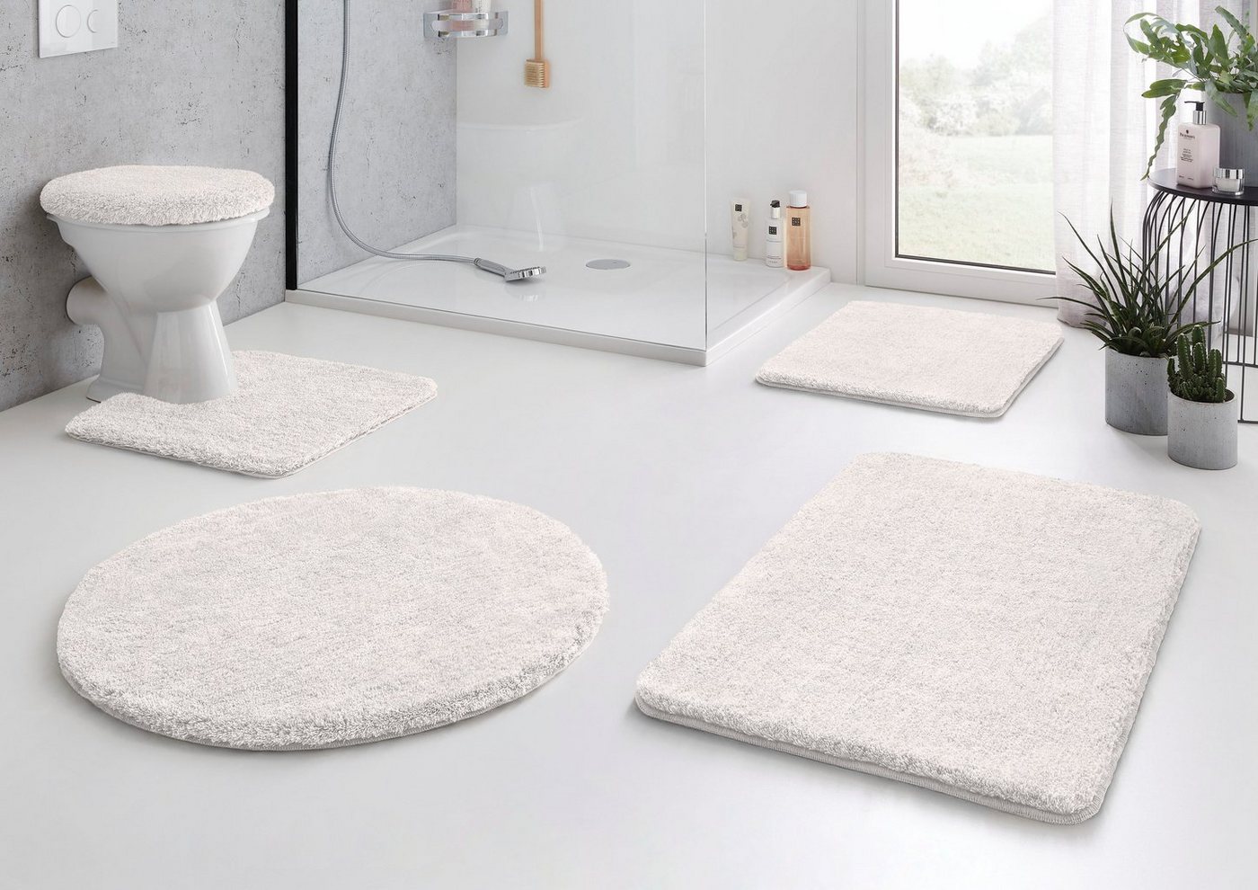 Kleine Wolke Badematte RELAX, Badvorleger, Badezimmer Teppich, Höhe 30 mm, rutschhemmend beschichtet, fußbodenheizungsgeeignet, Polyacryl, WC-Deckelbezug, WC-De – Bild 3 von 4