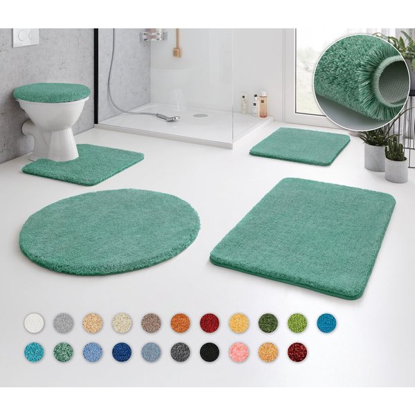 Kleine Wolke Badematte RELAX, Badvorleger, Badezimmer Teppich, Höhe 30 mm, rutschhemmend beschichtet, fußbodenheizungsgeeignet, Polyacryl, rund, Badteppich, mel